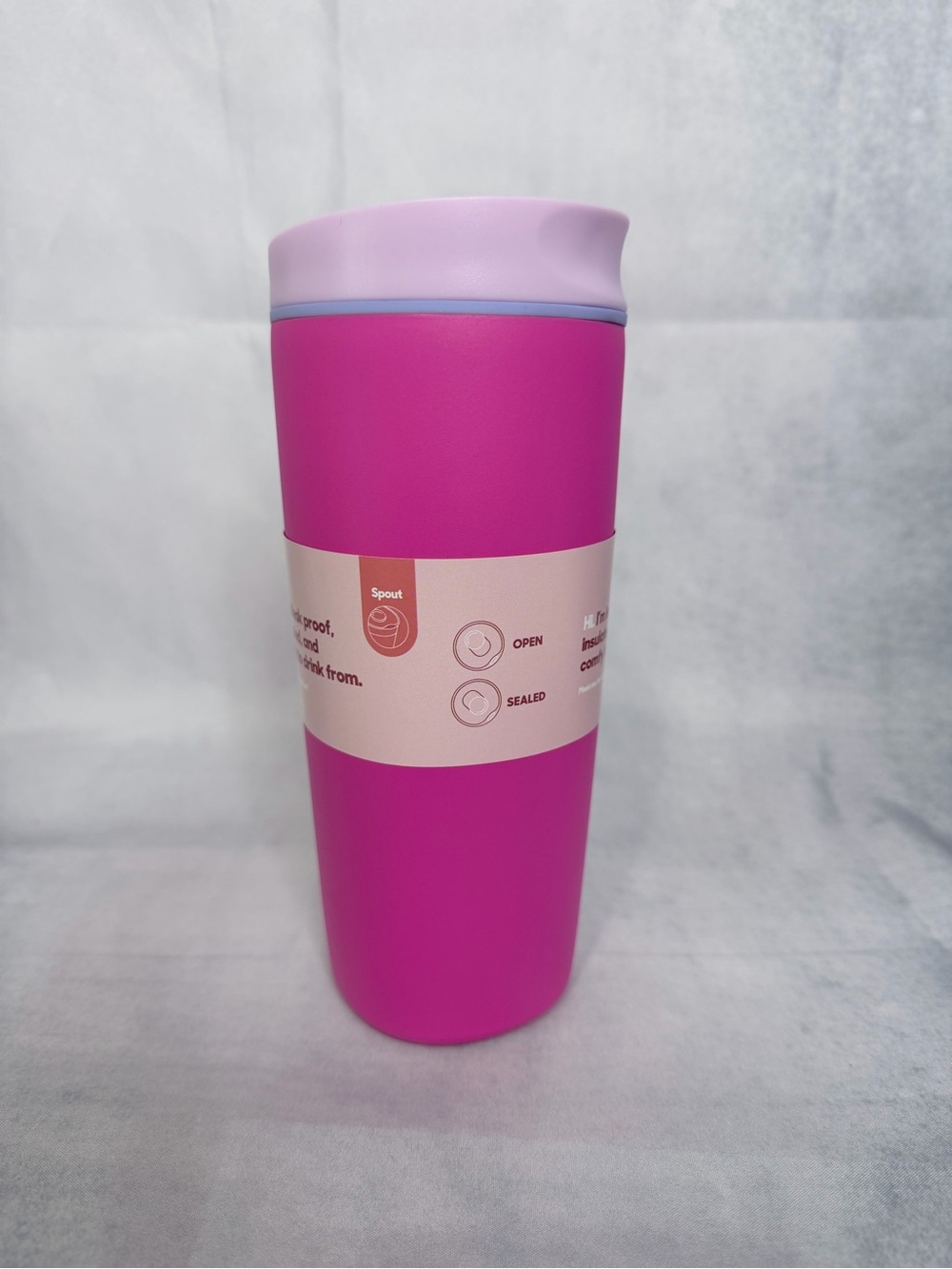 🩷Pink Travel Tumbler with Lilac Lid